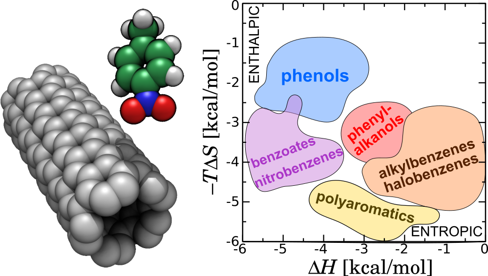 We found that solutes with different functional groups gave different mixtures of entropy and enthalpy.